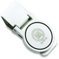 Round Matte Silver Finish Money Clip